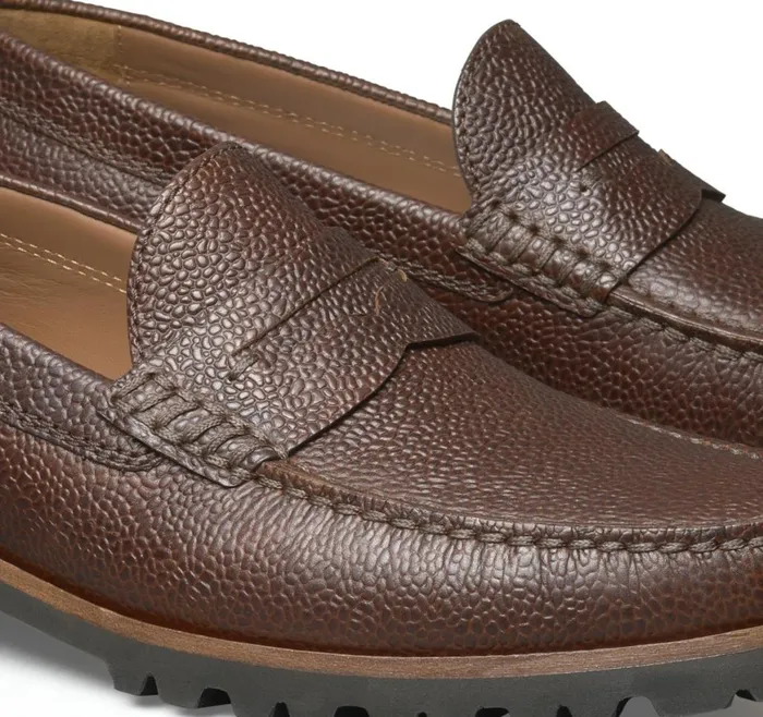 Johnston and Murphy SlipOns Men Baldwin Lug Penny Mahogany Scotch Grain Johnston and Murphy SlipOns Men Baldwin Lug Penny Mahogany Scotch Grain