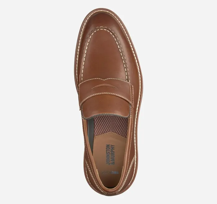 Johnston and Murphy SlipOns Men Upton Penny Tan Full Grain