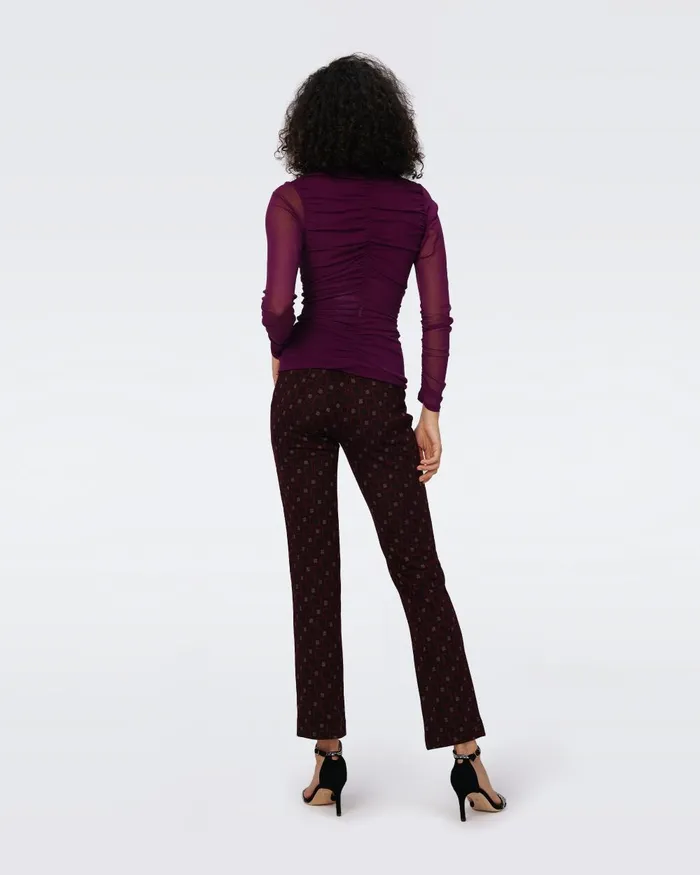 Julie Mesh Top Velvet Plum Women DVF Tops