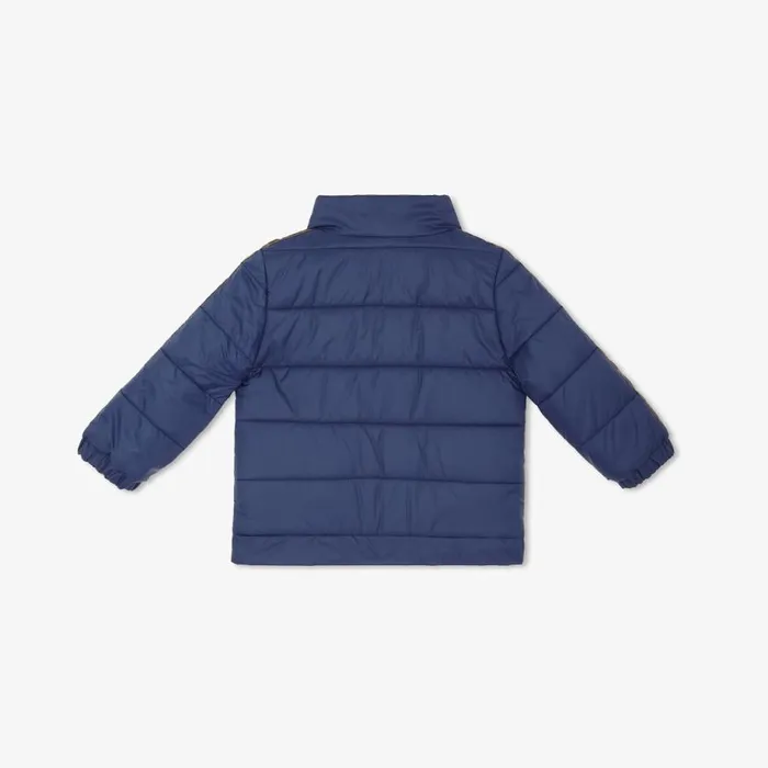 Kids NavyBlue Reversible Light Down Jacket With Logo Fendi Ready To Wear
