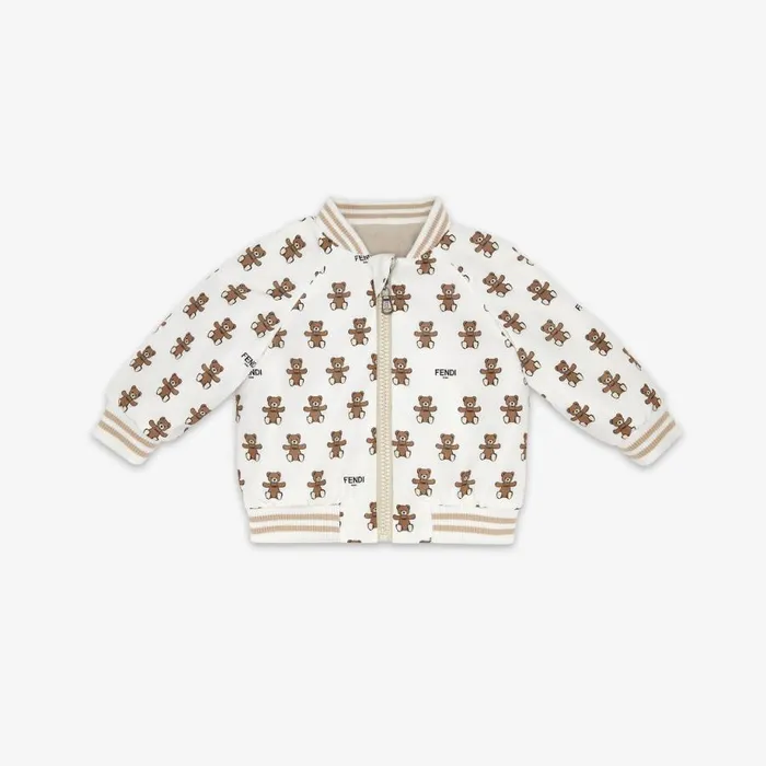 Kids Reversible Multicolour Poplin And Jersey Fleece Baby Bomber Jacket Multicolour Fendi Baby Girl Kids Reversible Multicolour Poplin And Jersey Fleece Baby Bomber Jacket Multicolour Fendi Baby Girl