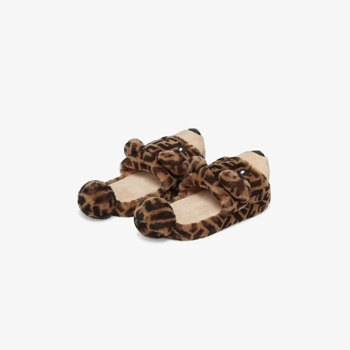 Kids Sheepskin Slippers Fendi Shoes