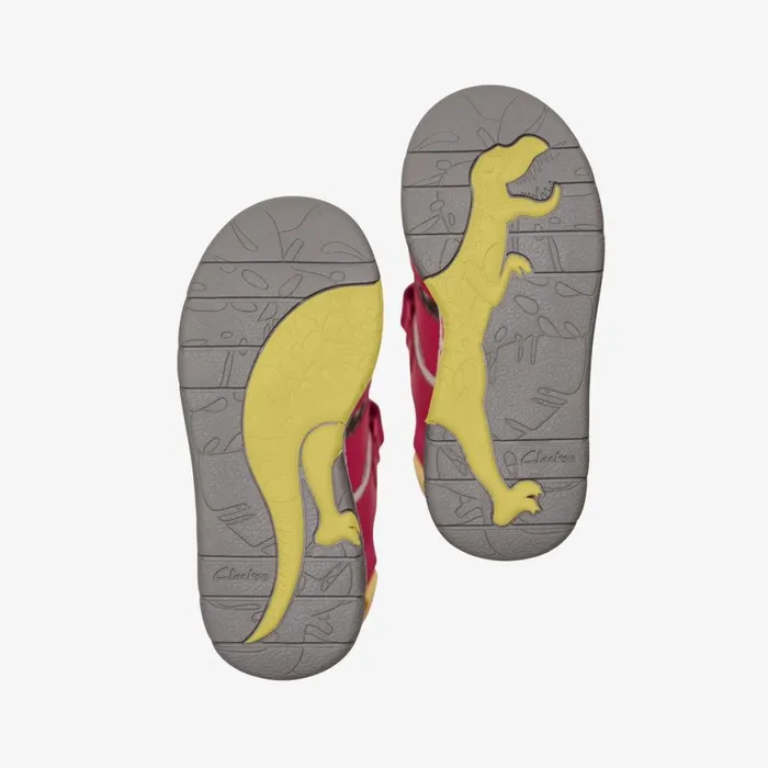 Kids Steggy Roar Pink Combination Clarks Sandals