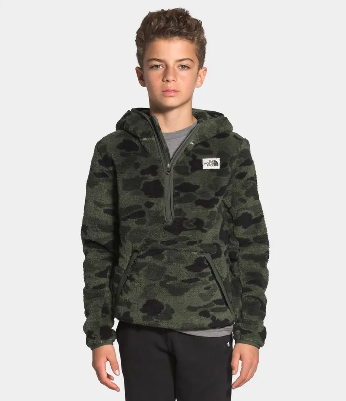 Kids Tops The North Face Campshire Hoodie New Taupe Green Duck Camo Print