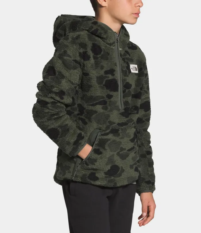 Kids Tops The North Face Campshire Hoodie New Taupe Green Duck Camo Print