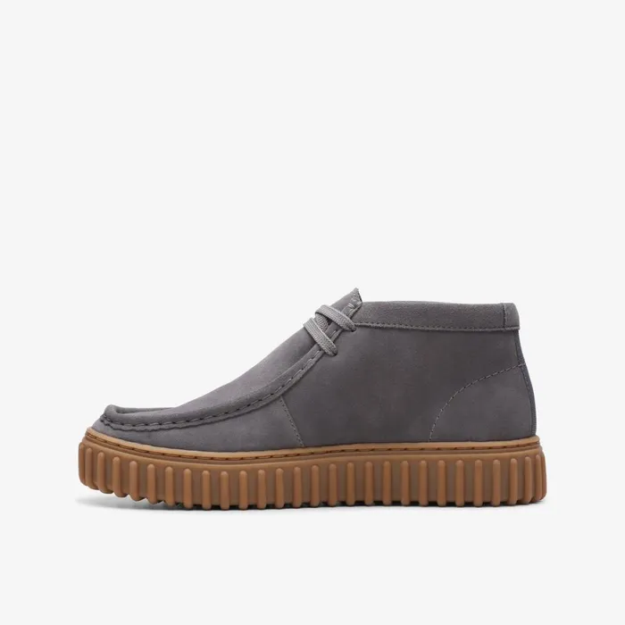 Kids Torhill Grey Suede Clarks Boots
