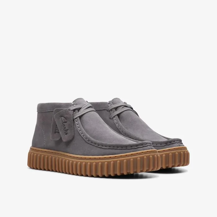 Kids Torhill Grey Suede Clarks Boots