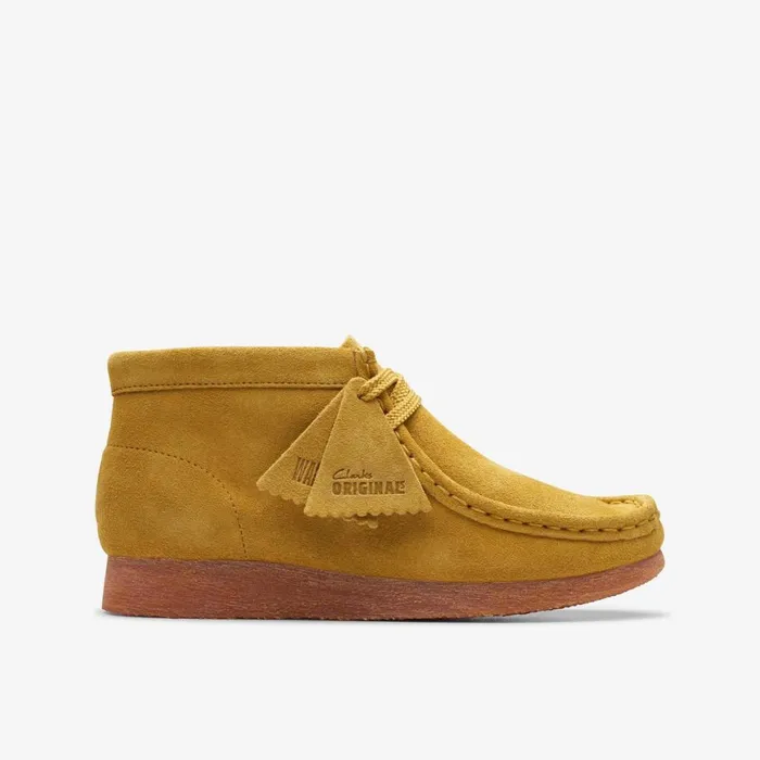 Kids Wallabee Boot Older Dark Olive Clarks Boots