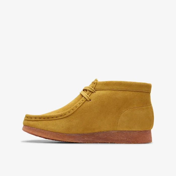 Kids Wallabee Boot Older Dark Olive Clarks Boots