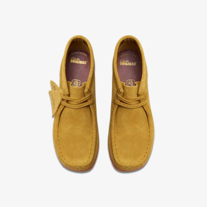 Kids Wallabee Boot Older Dark Olive Clarks Boots