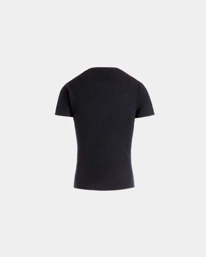Knit Top In Navy Blue Cashmere Women Bally Knitwear