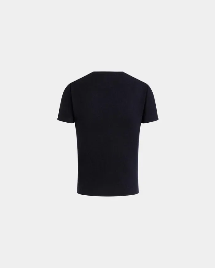 Knit Top In Navy Blue Cashmere Women Bally Knitwear