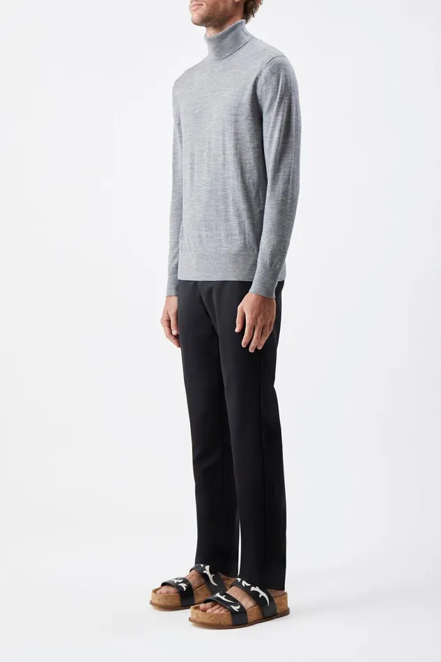 Knitwear Men Gabriela Hearst Jermaine Knit Turtleneck In Heather Grey Merino Wool