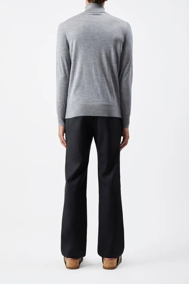 Knitwear Men Gabriela Hearst Jermaine Knit Turtleneck In Heather Grey Merino Wool