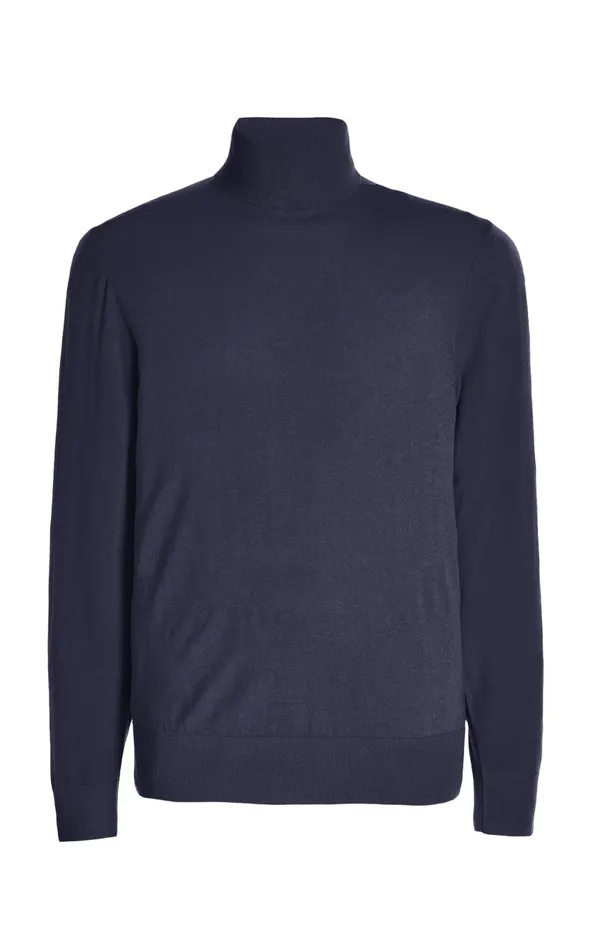 Knitwear Men Gabriela Hearst Jermaine Knit Turtleneck In Navy Merino Wool