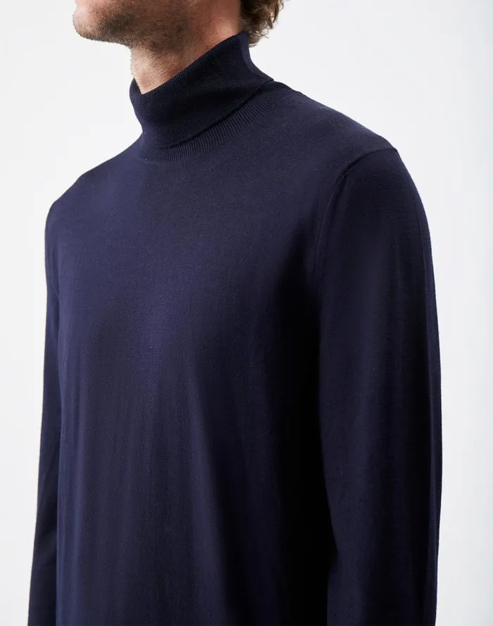 Knitwear Men Gabriela Hearst Jermaine Knit Turtleneck In Navy Merino Wool