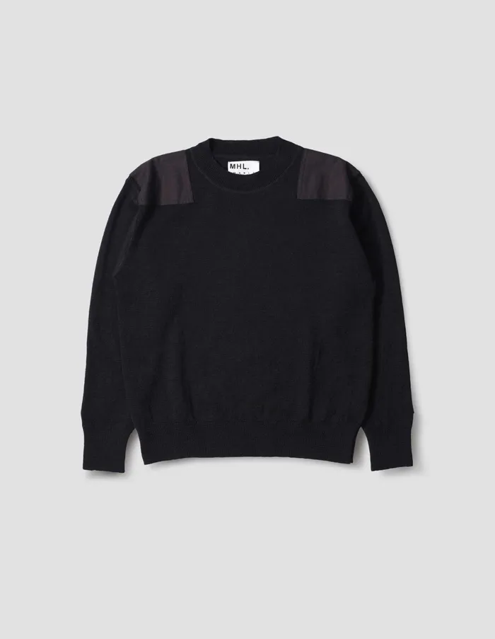 Knitwear Men Margaret Howell Mhl Woven Patch Crew Ink