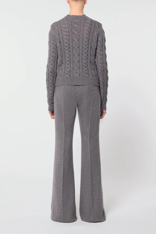 Knitwear Women Gabriela Hearst Anthea Knit Sweater In Dark Grey Multi Cashmere