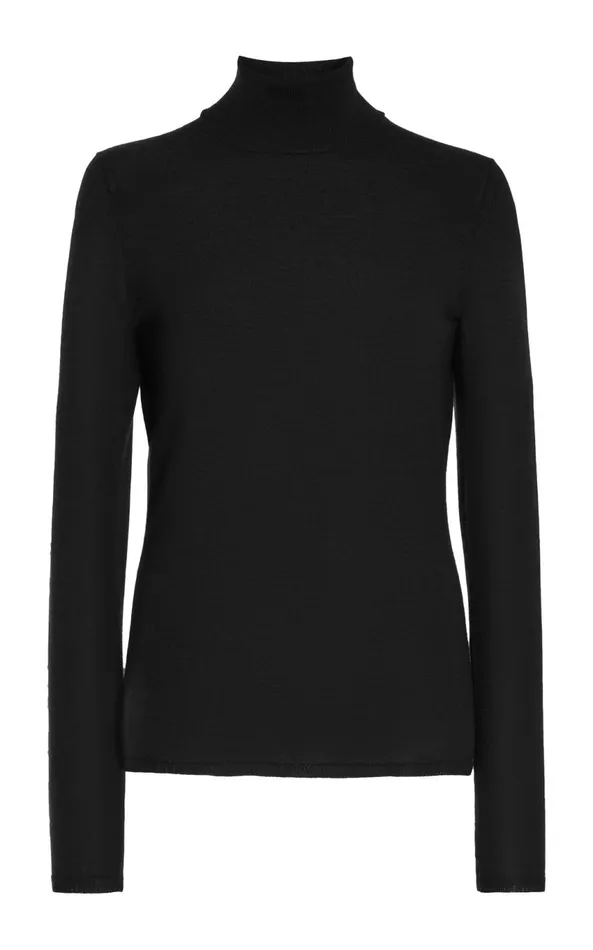 Knitwear Women Gabriela Hearst Costa Knit Turtleneck In Black Cashmere Silk