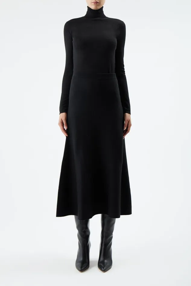 Knitwear Women Gabriela Hearst Costa Knit Turtleneck In Black Cashmere Silk