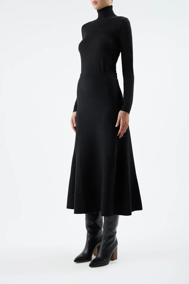 Knitwear Women Gabriela Hearst Costa Knit Turtleneck In Black Cashmere Silk