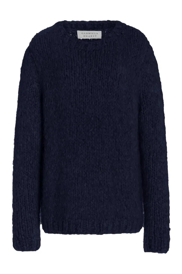 Knitwear Women Gabriela Hearst Lawrence Knit Sweater In Dark Navy Welfat Cashmere