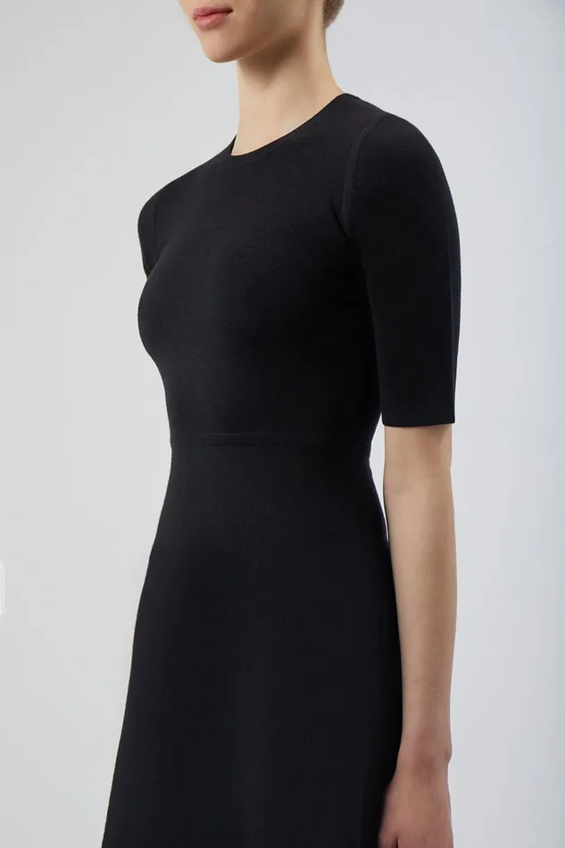 Knitwear Women Gabriela Hearst Seymore Knit Midi Dress In Black Merino Wool Cashmere Knitwear Women Gabriela Hearst Seymore Knit Midi Dress In Black Merino Wool Cashmere