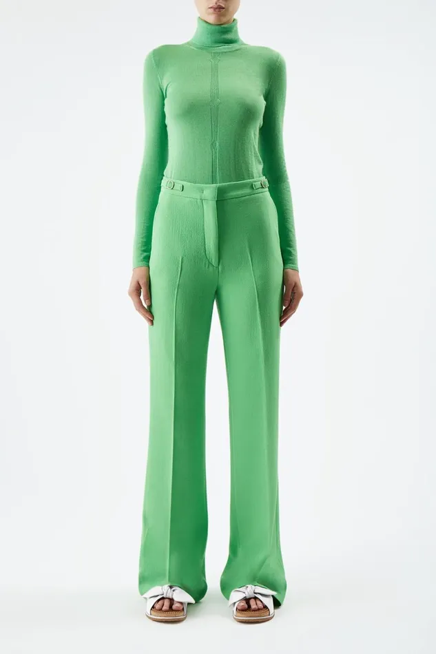 Knitwear Women Gabriela Hearst Steinem Knit Turtleneck In Fluorescent Green Cashmere Silk