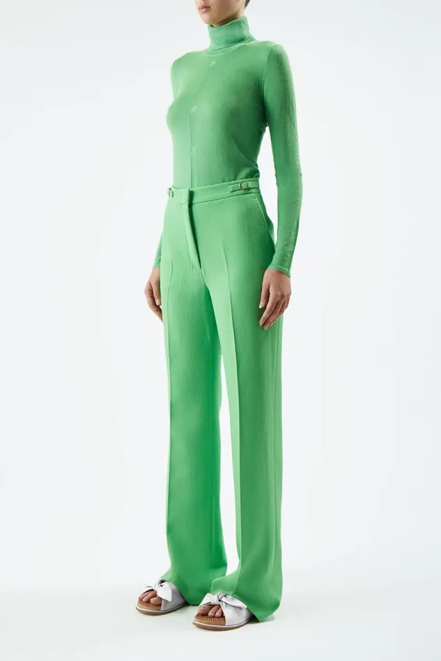 Knitwear Women Gabriela Hearst Steinem Knit Turtleneck In Fluorescent Green Cashmere Silk