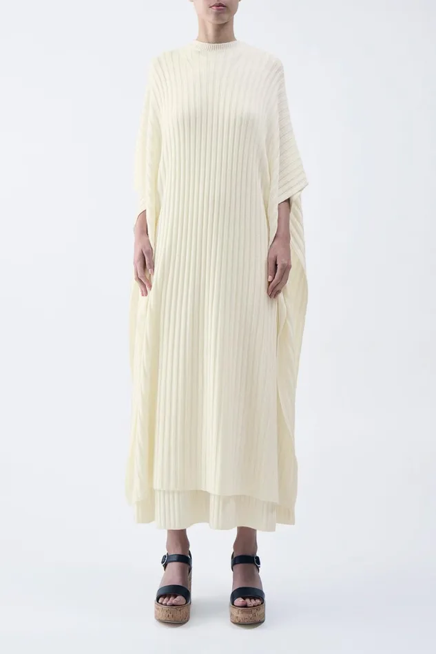Knitwear Women Gabriela Hearst Taos Knit Poncho In Ivory Merino Wool Cashmere
