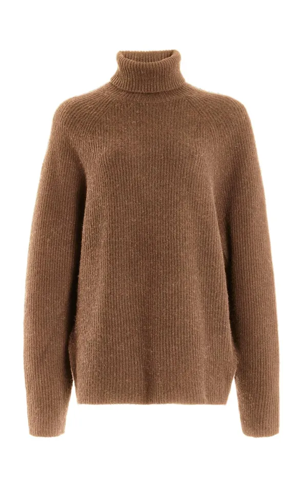 Knitwear Women Gabriela Hearst Wigman Knit Turtleneck Sweater In Cognac Cashmere