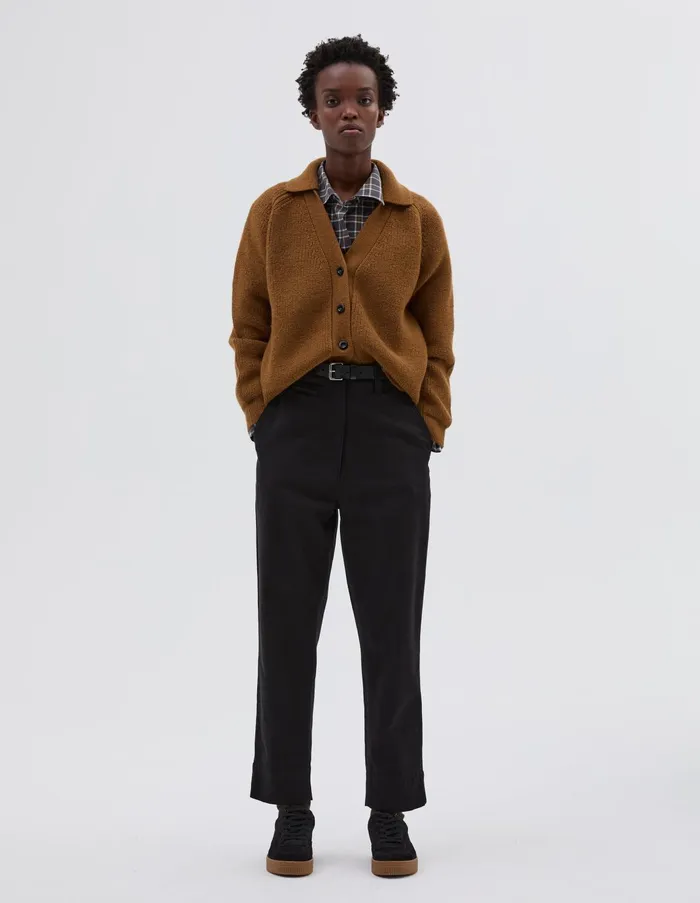 Knitwear Women Margaret Howell Mhl Collared Cardigan Ochre