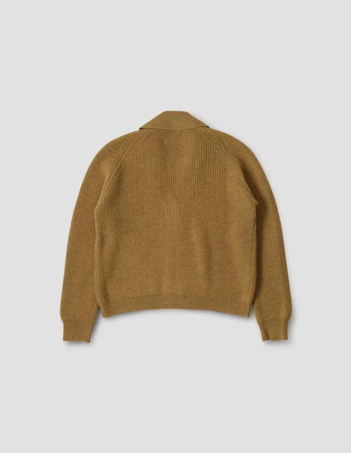 Knitwear Women Margaret Howell Mhl Collared Cardigan Ochre