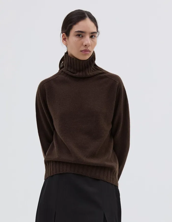Knitwear Women Margaret Howell Wide Roll Neck Bitter Chocolate