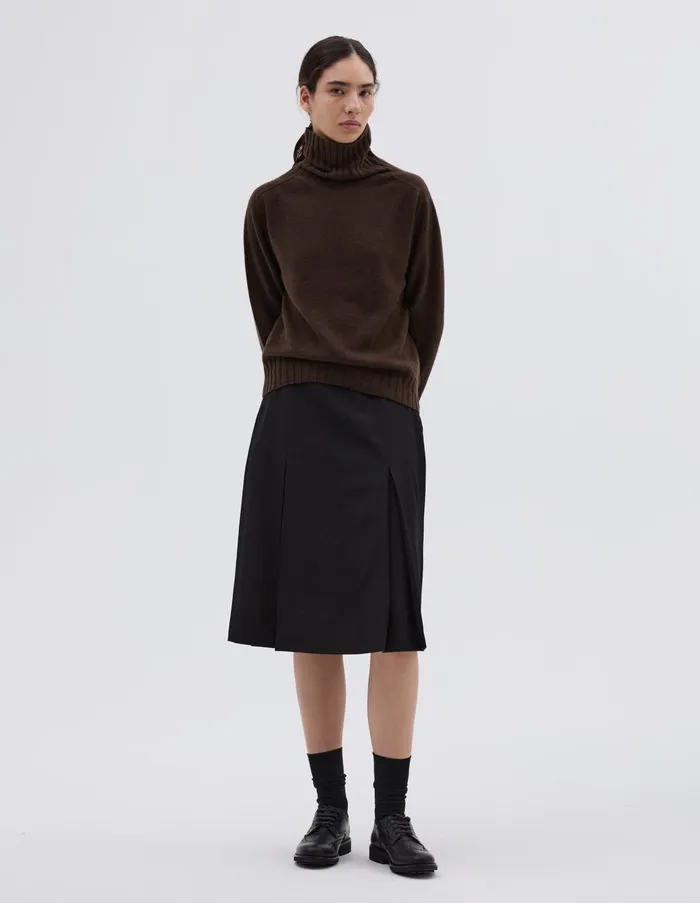 Knitwear Women Margaret Howell Wide Roll Neck Bitter Chocolate