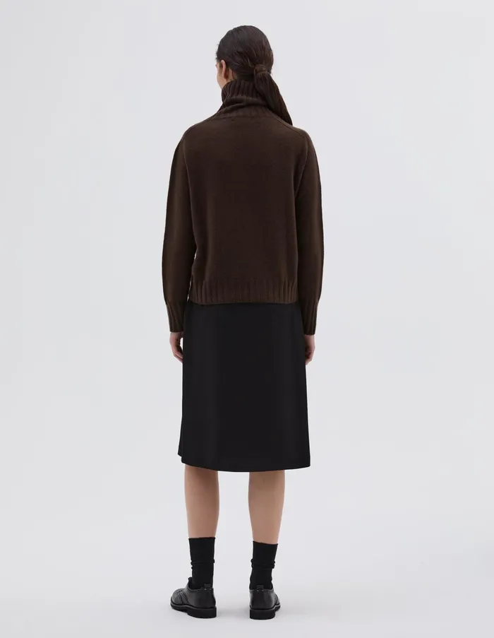 Knitwear Women Margaret Howell Wide Roll Neck Bitter Chocolate