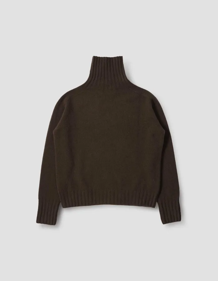 Knitwear Women Margaret Howell Wide Roll Neck Bitter Chocolate