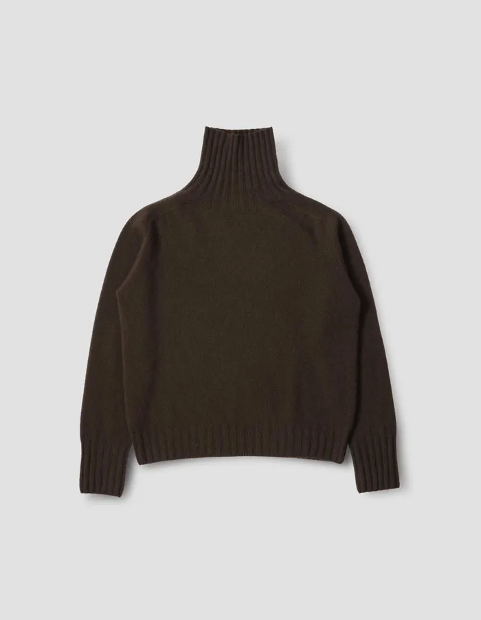 Knitwear Women Margaret Howell Wide Roll Neck Bitter Chocolate