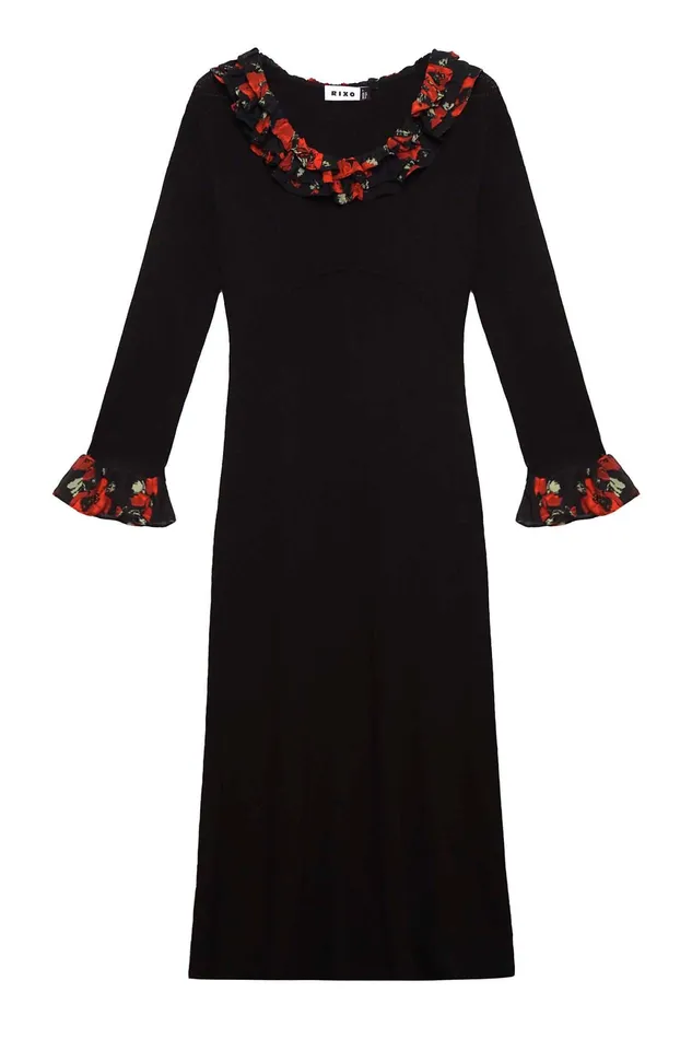 Knitwear Women RIXO Mika Black Poppy Mix