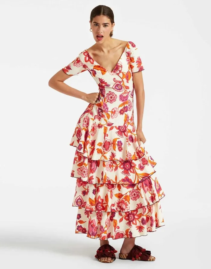 La Double J Flamenco Dress Hottie Cream Women Dresses