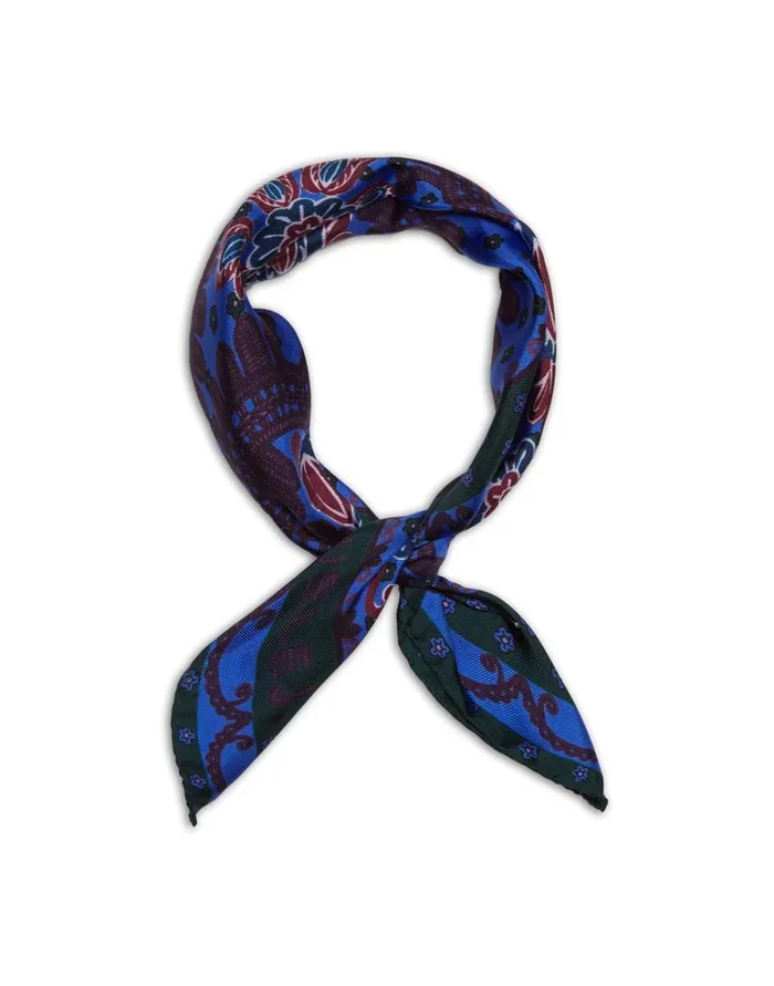La Double J Folky Hearts Foulard 45X45 Folky Hearts Blue Women Foulards and Scarves