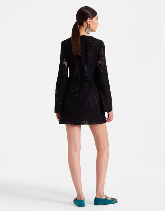La Double J Lacey Mini Supreme Swing Dress Solid Black Women Dresses La Double J Lacey Mini Supreme Swing Dress Solid Black Women Dresses