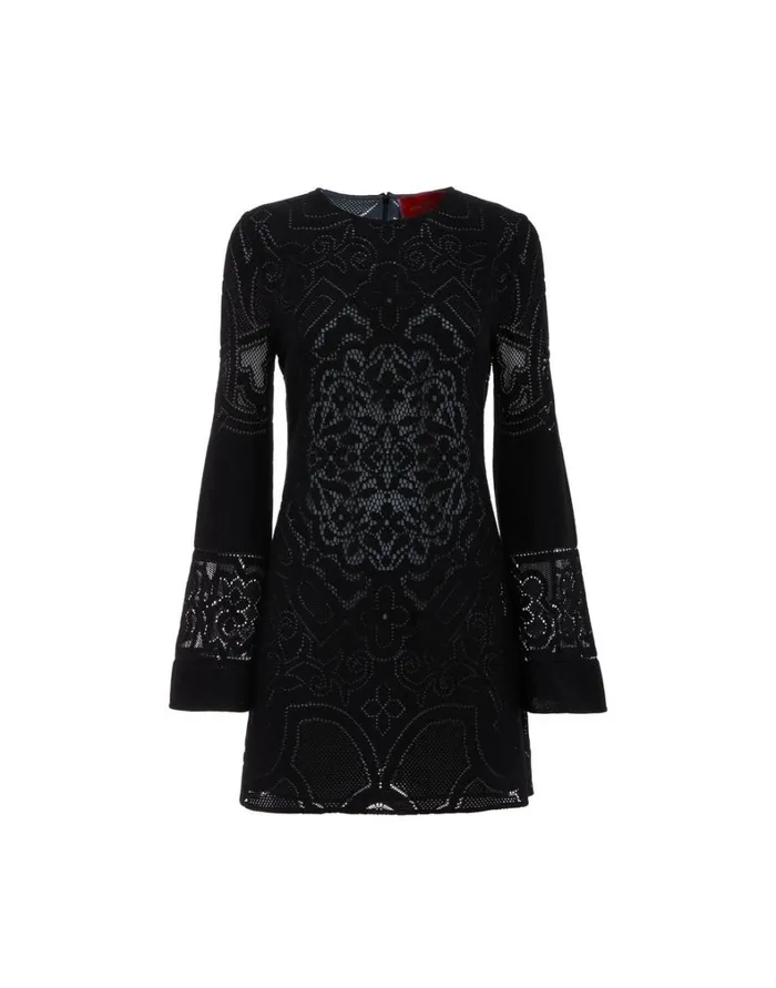 La Double J Lacey Mini Supreme Swing Dress Solid Black Women Dresses La Double J Lacey Mini Supreme Swing Dress Solid Black Women Dresses