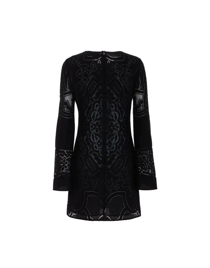 La Double J Lacey Mini Supreme Swing Dress Solid Black Women Dresses La Double J Lacey Mini Supreme Swing Dress Solid Black Women Dresses