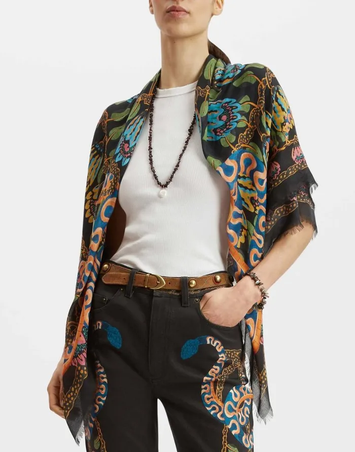 La Double J Light Scarf Eve Black Women Foulards and Scarves