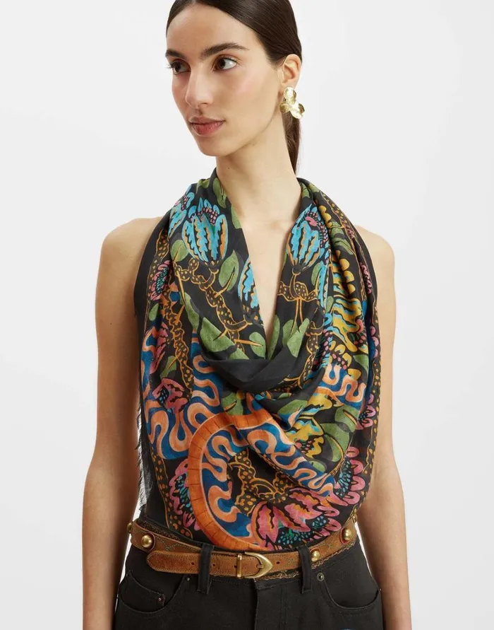 La Double J Light Scarf Eve Black Women Foulards and Scarves La Double J Light Scarf Eve Black Women Foulards and Scarves