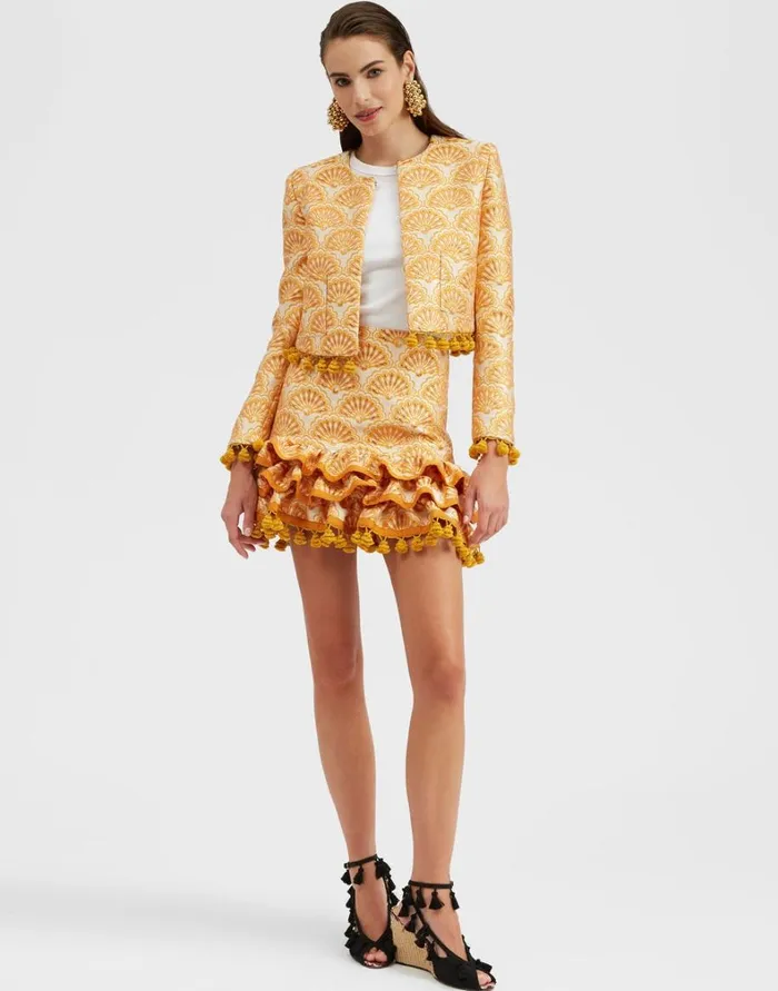 La Double J Pincho Mini Skirt Fans Gold Women Skirts