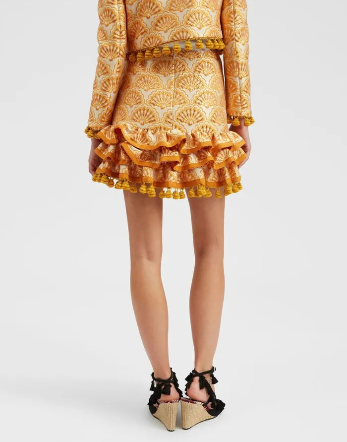 La Double J Pincho Mini Skirt Fans Gold Women Skirts La Double J Pincho Mini Skirt Fans Gold Women Skirts