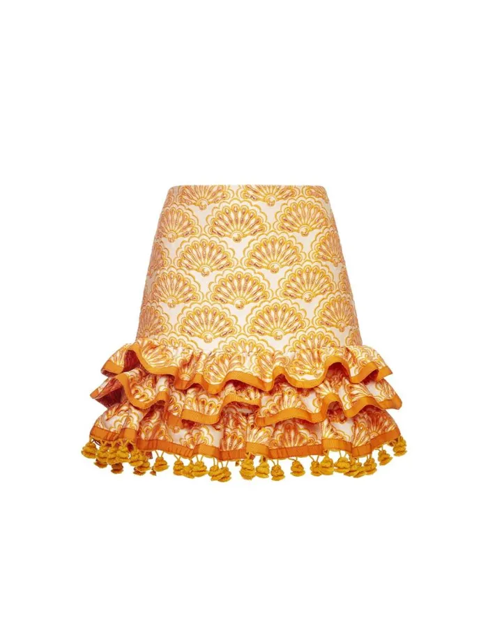 La Double J Pincho Mini Skirt Fans Gold Women Skirts La Double J Pincho Mini Skirt Fans Gold Women Skirts