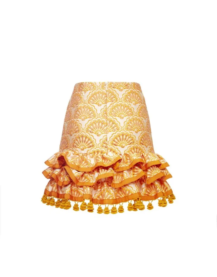 La Double J Pincho Mini Skirt Fans Gold Women Skirts La Double J Pincho Mini Skirt Fans Gold Women Skirts